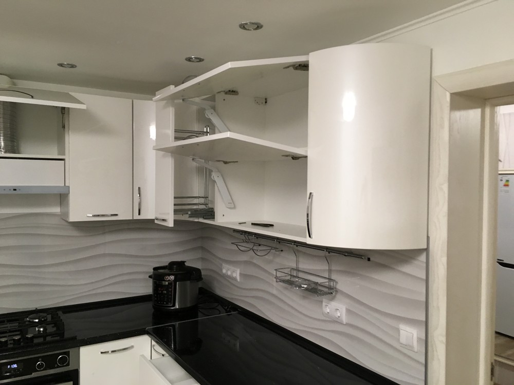 Белый кухонный гарнитур-Кухня МДФ в ПВХ «Модель 311»-фото10