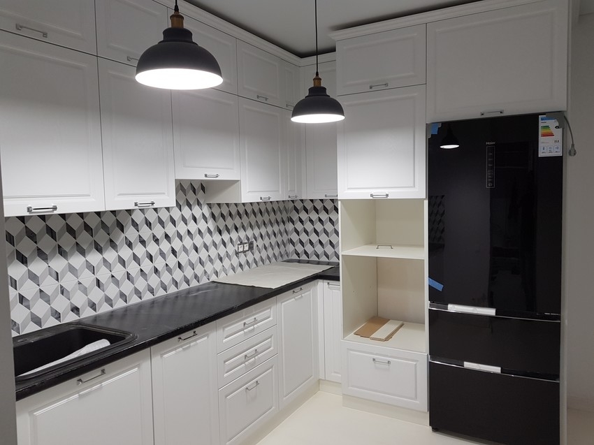 Белый кухонный гарнитур-Кухня МДФ в ПВХ «Модель 474»-фото2