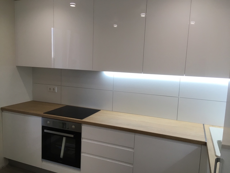 Белый кухонный гарнитур-Кухня МДФ в эмали «Модель 433»-фото4