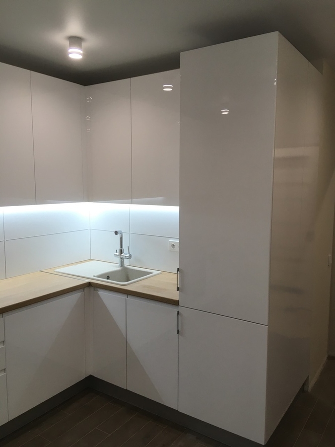 Белый кухонный гарнитур-Кухня МДФ в эмали «Модель 433»-фото5