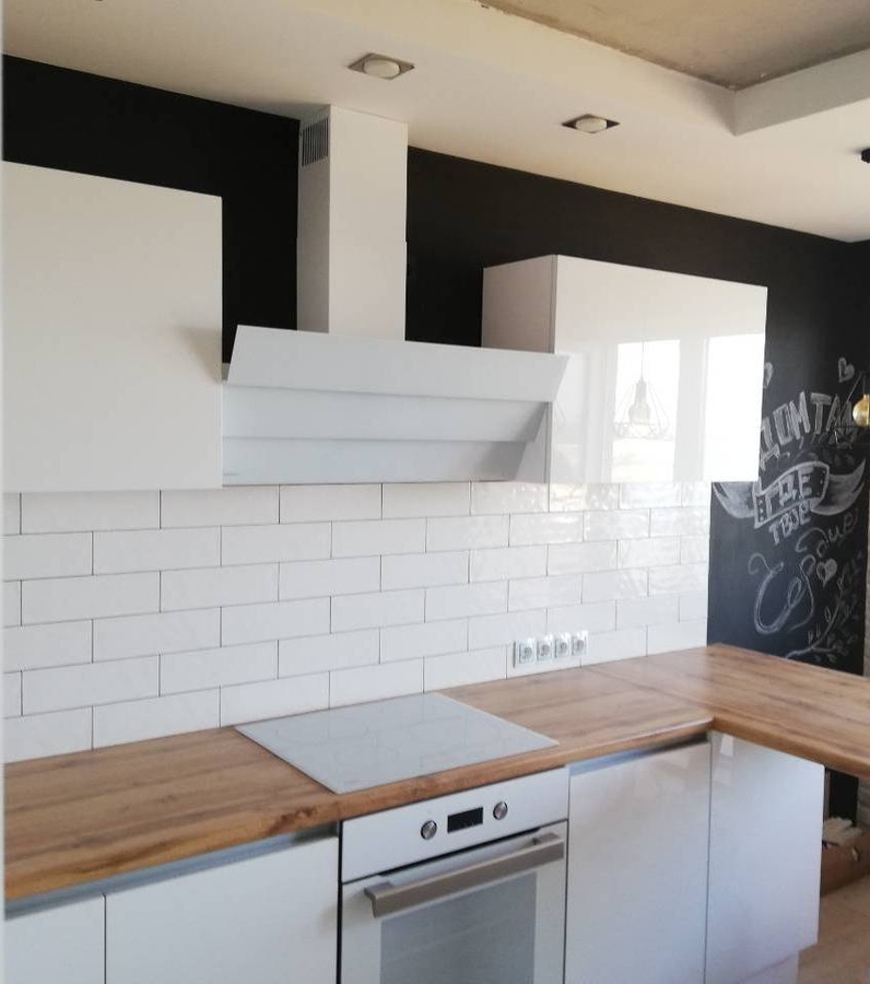 Белый кухонный гарнитур-Кухня МДФ в эмали «Модель 380»-фото1