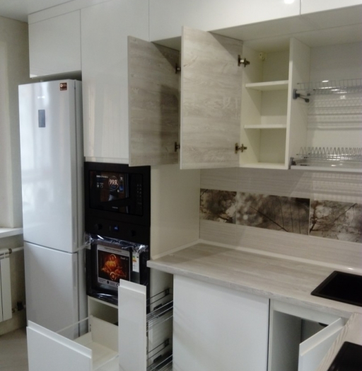 Белый кухонный гарнитур-Кухня МДФ в эмали «Модель 429»-фото9