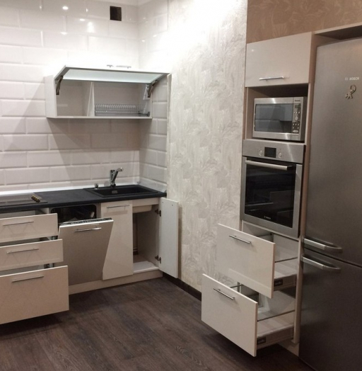 Белый кухонный гарнитур-Кухня МДФ в ПВХ «Модель 158»-фото5