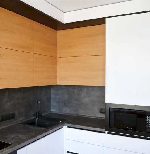 Белый кухонный гарнитур-Кухня МДФ в эмали «Модель 645»-фото6
